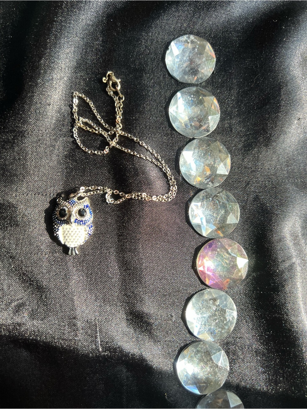 1 Piece Owl Pendant Necklace - Silver with Blue Accent